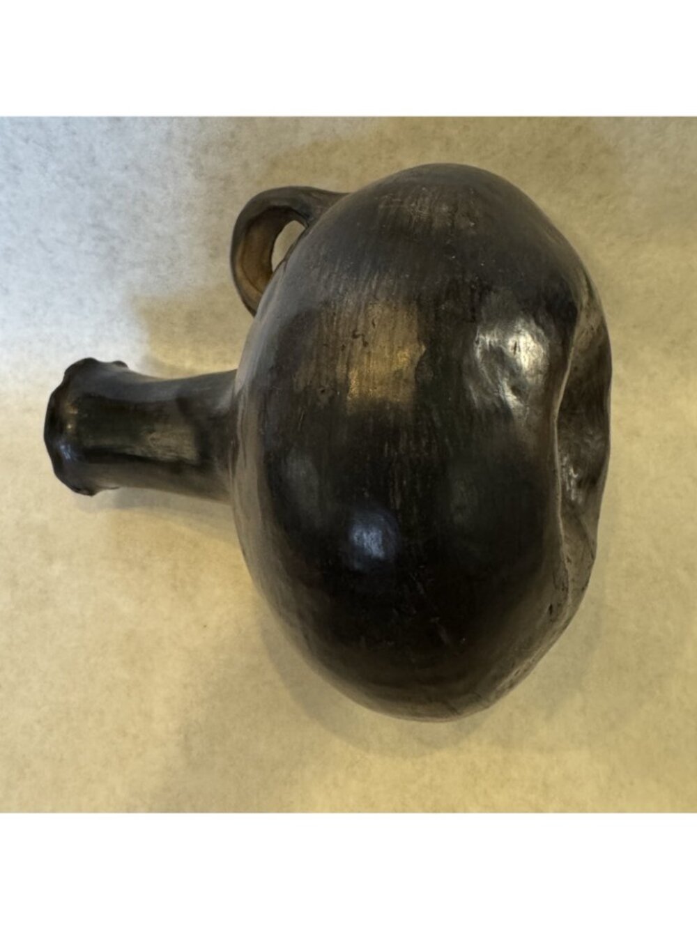 Doña Rosa Vase Oaxaca Folk Art Black Pottery Blackware Early Work 9" Ruffled - Picture 16 of 16
